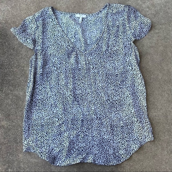 Joie Silk Confetti Dot Animal Print Top - Picture 1 of 5